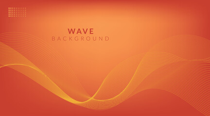 Abstract orange wavy lines background with copy space.