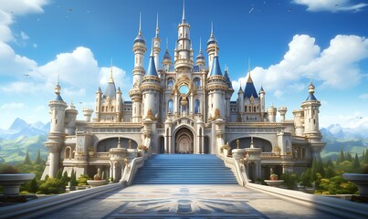 classic castle background with all the luxury, Generative Ai - Powered by Adobe