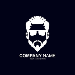 Handsome man logo. Men's sketch logo. Men's fashion logo. Men's salon logo.