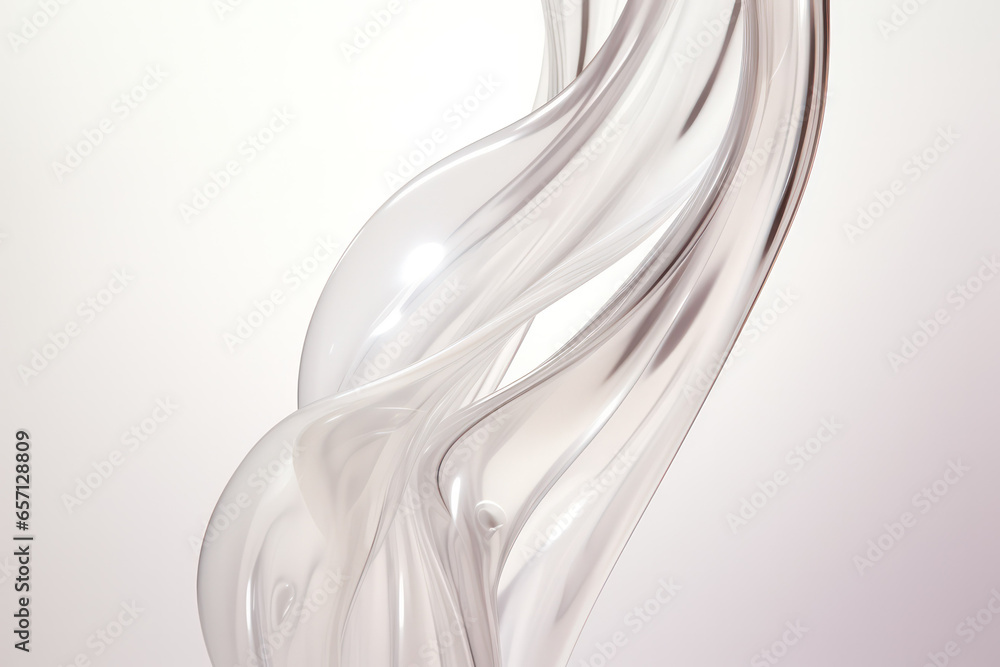 Poster fluid dynamics: clear liquids forming elegant curves - abstract background evoking serenity and eleg