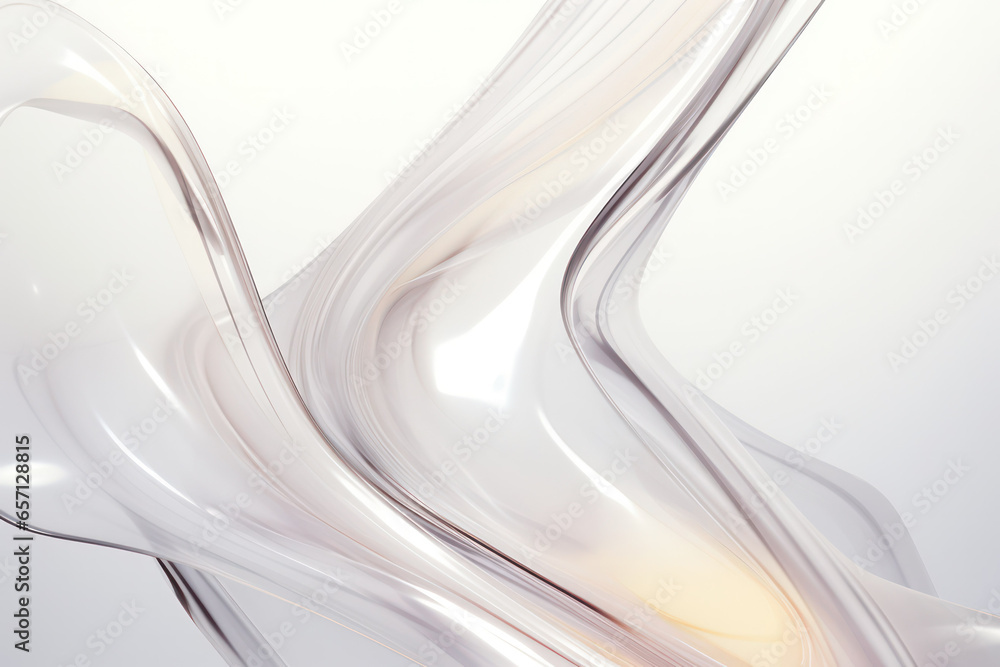Poster fluid dynamics: clear liquids forming elegant curves - abstract background evoking serenity and eleg