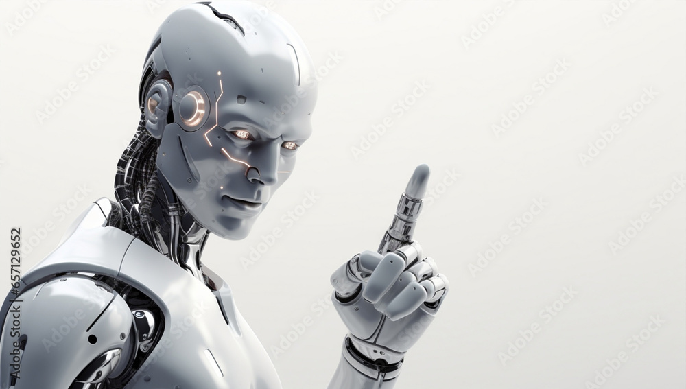 Poster android cyborg robot intelligence futuristic technology artificial
