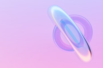 abstract ring glass background in 3d render design.