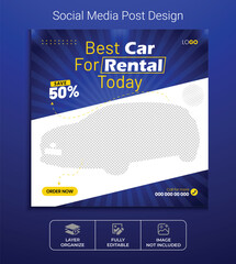 Exclusive luxury car social media post or new bike sale web banner template. Best car for sale and discount motorcycle poster design.