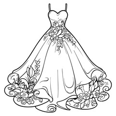 Doodle inspired Wedding Dress Illustration
