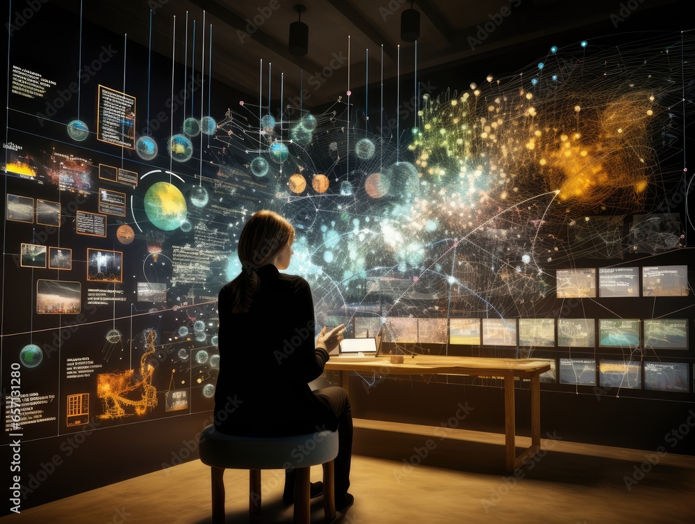 Aufkleber visualize a person discussing the challenges and opportunities associated with big data processing