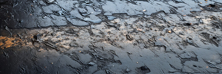 TEXTURE OF OLD WORN WET ASPHALT IN THE CITY, legal AI