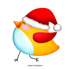 Christmas bird and funny  vector illustration