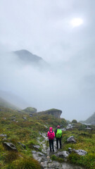 hikers in the mountains