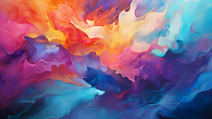 Artist's oil paint palette background texture with a vibrant multi coloured spectrum of colours for blending and creating visually stunning paintings, Generative AI stock illustration image