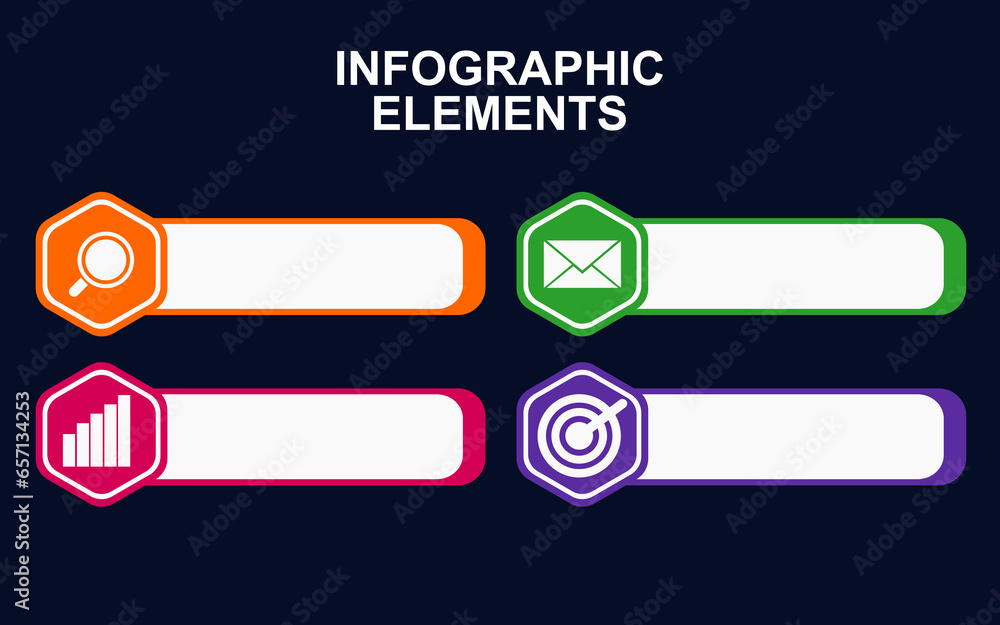 Poster infographic element design with 4 colorful steps for presentation and business. infographic planning