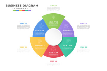 infographic vector pie chart, cycle diagram, graph, presentation chart. Business concept with 6 steps.