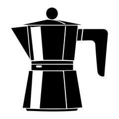 Moka Pot Vector Silhouette. talian coffee maker or moka pot.
