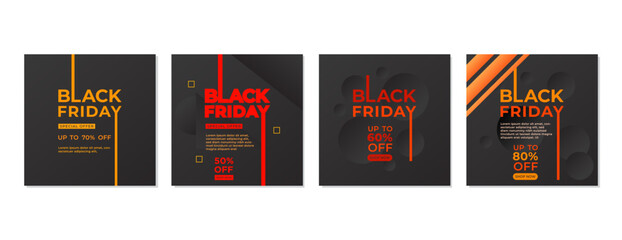 SET BLACK FRIDAY SALE OFFERS AND PROMOTION TEMPLATE BANNER DESIGN.COLORFUL FLAT COLOR BACKGROUND VECTOR. GOOD FOR SOCIAL MEDIA POST, COVER , POSTER 
