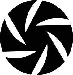 Minimalist decorative circle with curved shapes