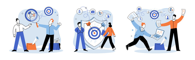 Successful project launch. Vector illustration. A successful business, emblem of calculated risks and rewards Project launch startup, promising beginning in dynamic world of entrepreneurship