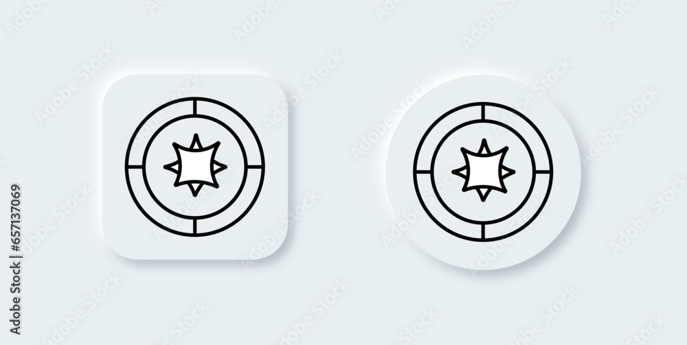 Poster vector set of black compass icons in neomorphism style on white background. blue neomorphic icon com
