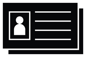 identity card icon. vector isolated on white background, modern and simple design.