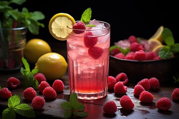 Cocktails on the Table with Sunset Beach View Background, Summer Beverage with Vacation Concept