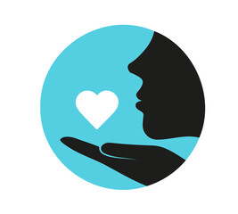 Symbol für Zuneigung, liebe und freude schenken, Empathie, vektor icon 