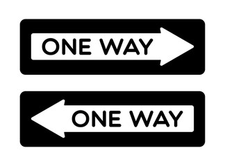 Vector One Way Sign on White Background