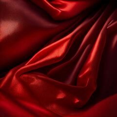 red satin fabric - red silk fabric - Generative AI