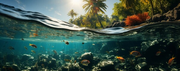Fototapeta na wymiar Exotic Marine Fauna and Vibrant Tropical Beauty in Clear and Serene Seawaters