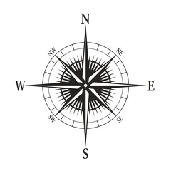 compass on transparent background. compass with nort south east west direction marked. vector and png file set - obrazy, fototapety, plakaty