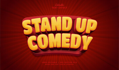 Stand up comedy editable text effect style 3d