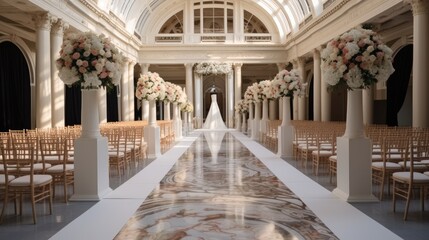 Grand hall wedding ceremony, Modern.