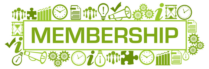 Membership Business Symbols Surrounded Box Green 
