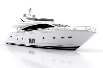 Deurstickers White luxury yacht on a white background. 3d render image. © Ahsan ullah