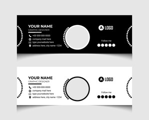 Creative email signature or email footer template design. 