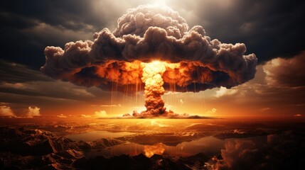 Fototapeta premium Mushroom Cloud of Nuclear Bomb Explosion.