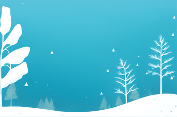 Flat design winter landscape vector, illustration, wallpaper, winter background