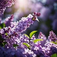 lilac flowers on a branch, lilac flowers in the garden