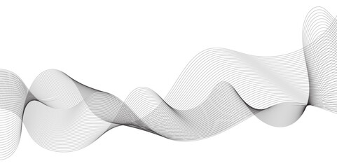 Abstract frequency sound wavy, twisted curve lines with blend effect. Technology abstract wavy curve lines on transparent background.  Abstract business wave curve lines background.
