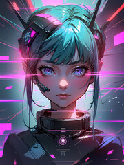 cool anime character illustration Generative Ai