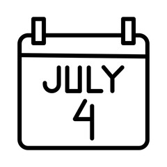 July Calendar Date Solid Icon