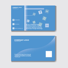 technology Software Developer company Business card design template