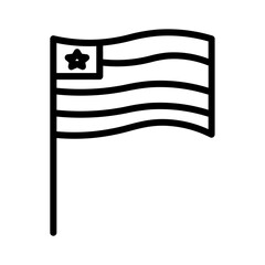 July Flag Day Solid Icon