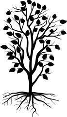 tree silhouette vector drawing