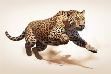 Fototapeta premium portrait of a leopard isolated in white