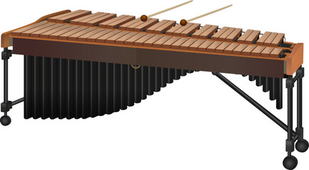 Illustration of typical marimba percussion instrument