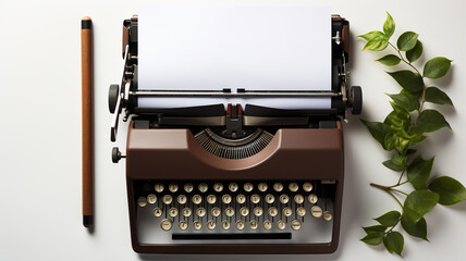 Vintage printing machine on the table