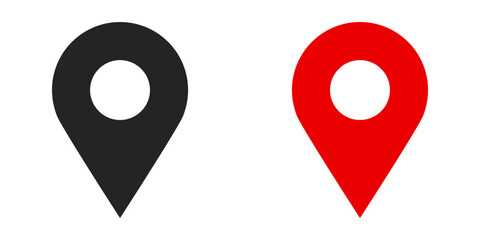 location pin icon symbol sign isolated on transparent background, map icon 
