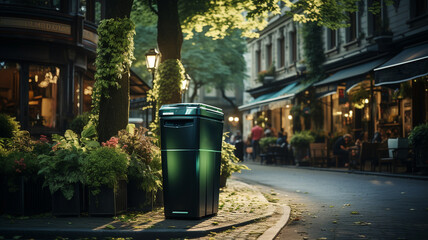 Fototapeta na wymiar trash can in the city