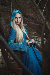 Mysterious fairy woman. Viking medieval dress - 657163465