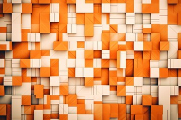 An abstract background with orange and white squares