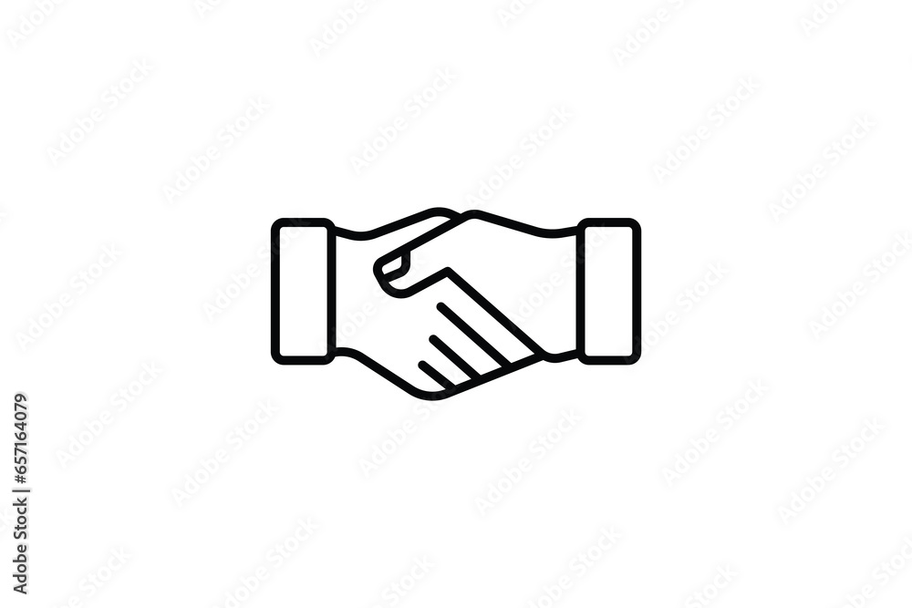 Poster handshake icon. icon related to business. suitable for web site design, app, ui, user interfaces. li
